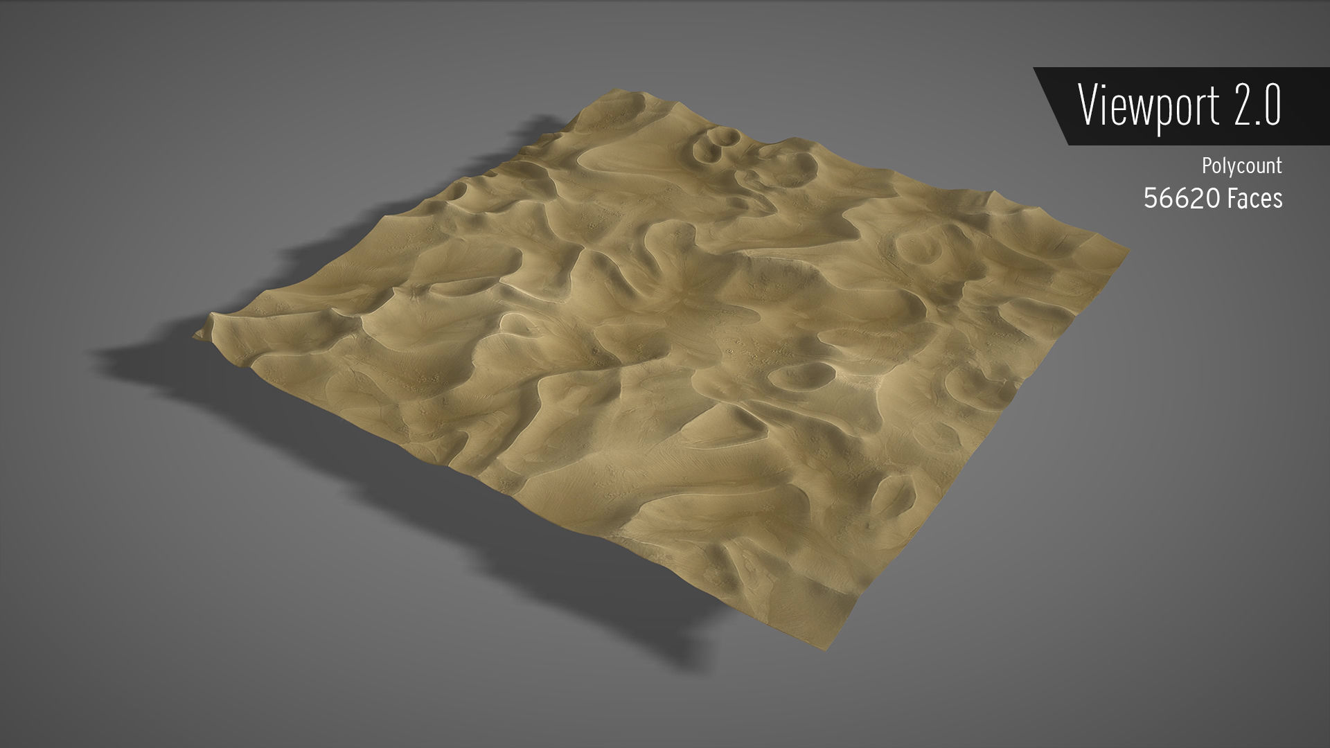 Desert sand Low-poly 3D model_2