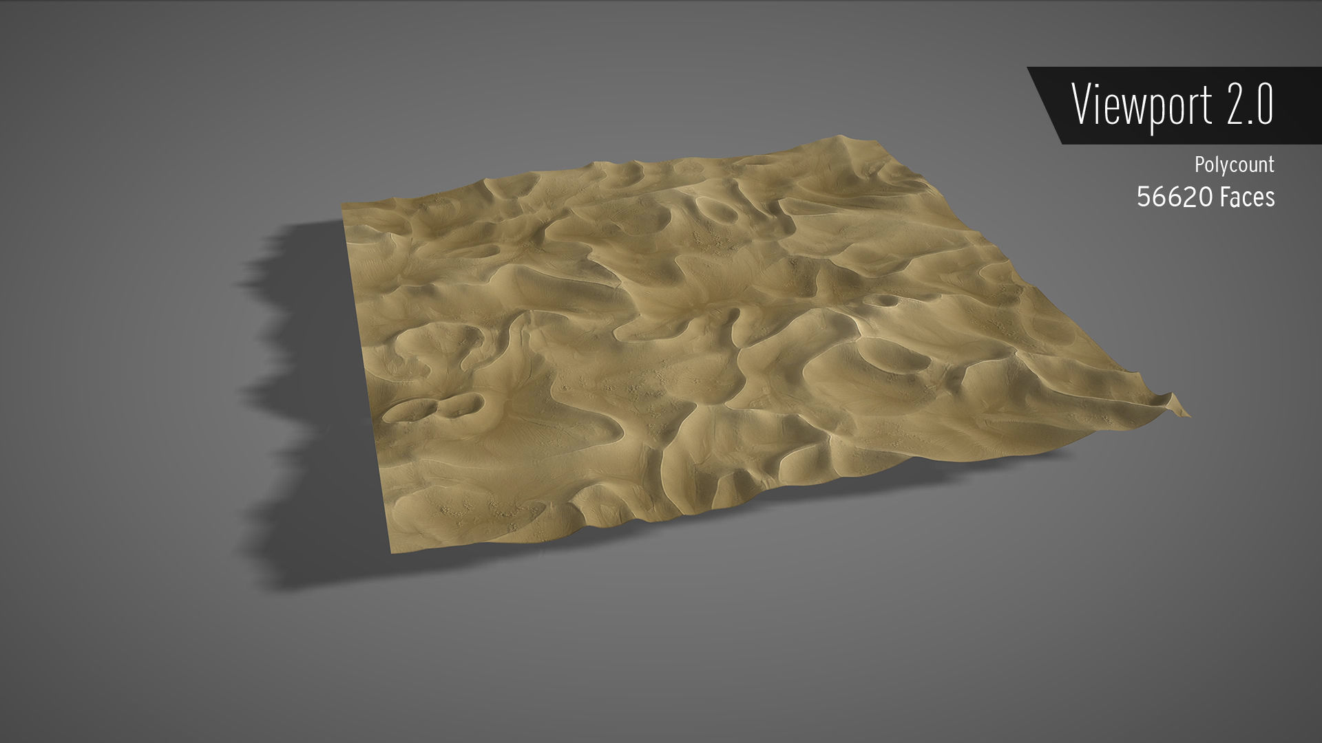 Desert sand Low-poly 3D model_5