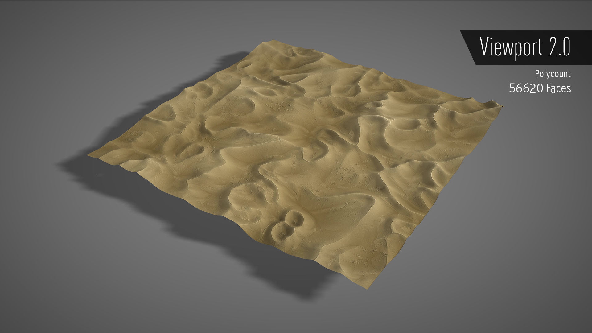 Desert sand Low-poly 3D model_6
