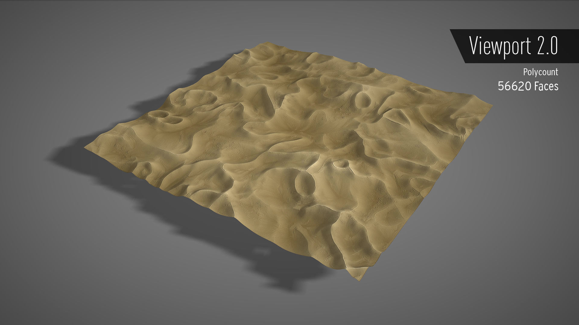Desert sand Low-poly 3D model_4