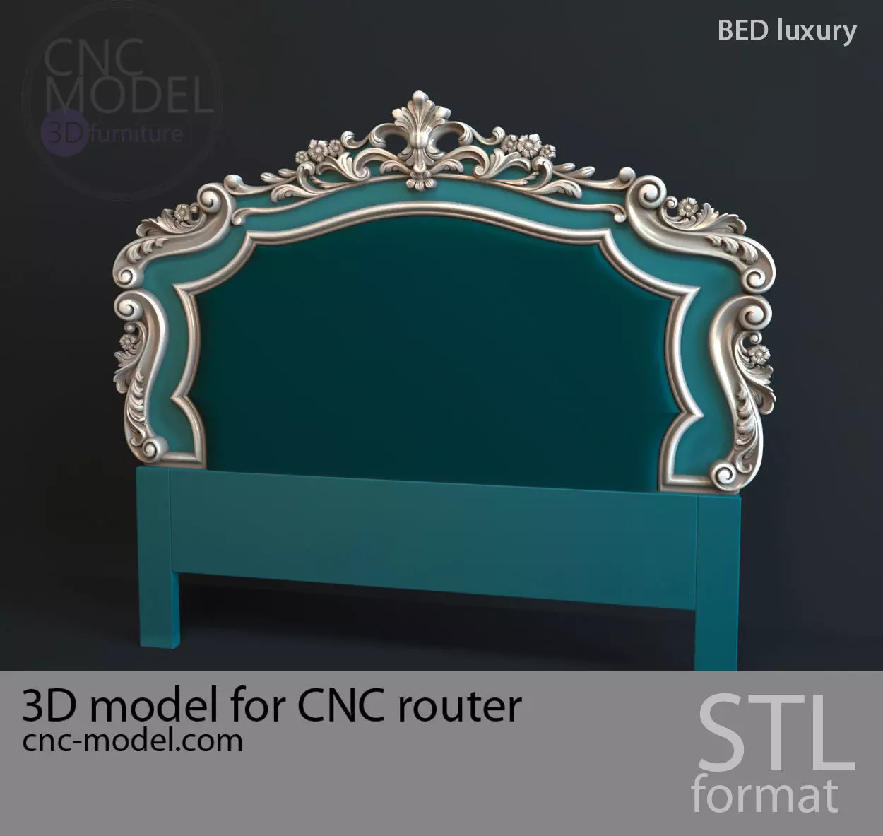 BED luxury for CNC router 3D model_0