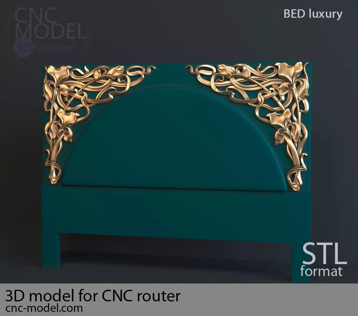 BED luxury for CNC router 3D model_0
