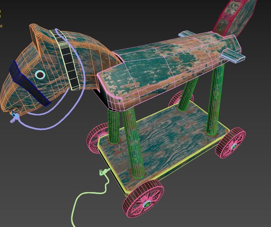 Wheeled Toy Horse  3D model_6