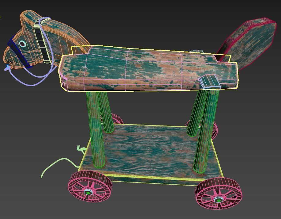 Wheeled Toy Horse  3D model_5