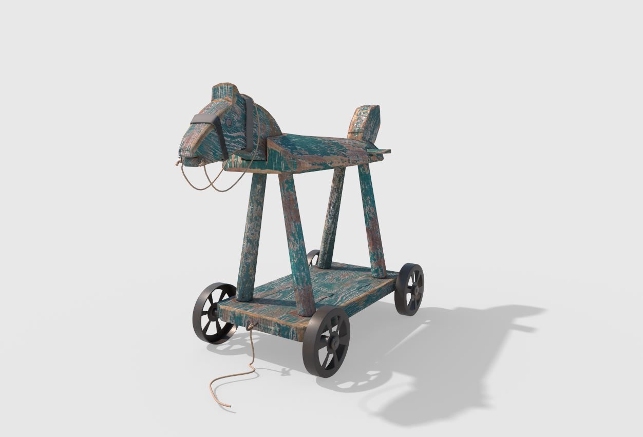 Wheeled Toy Horse  3D model_1