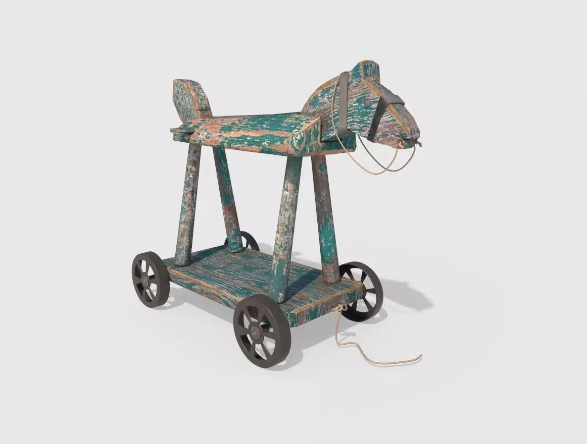 Wheeled Toy Horse  3D model_0