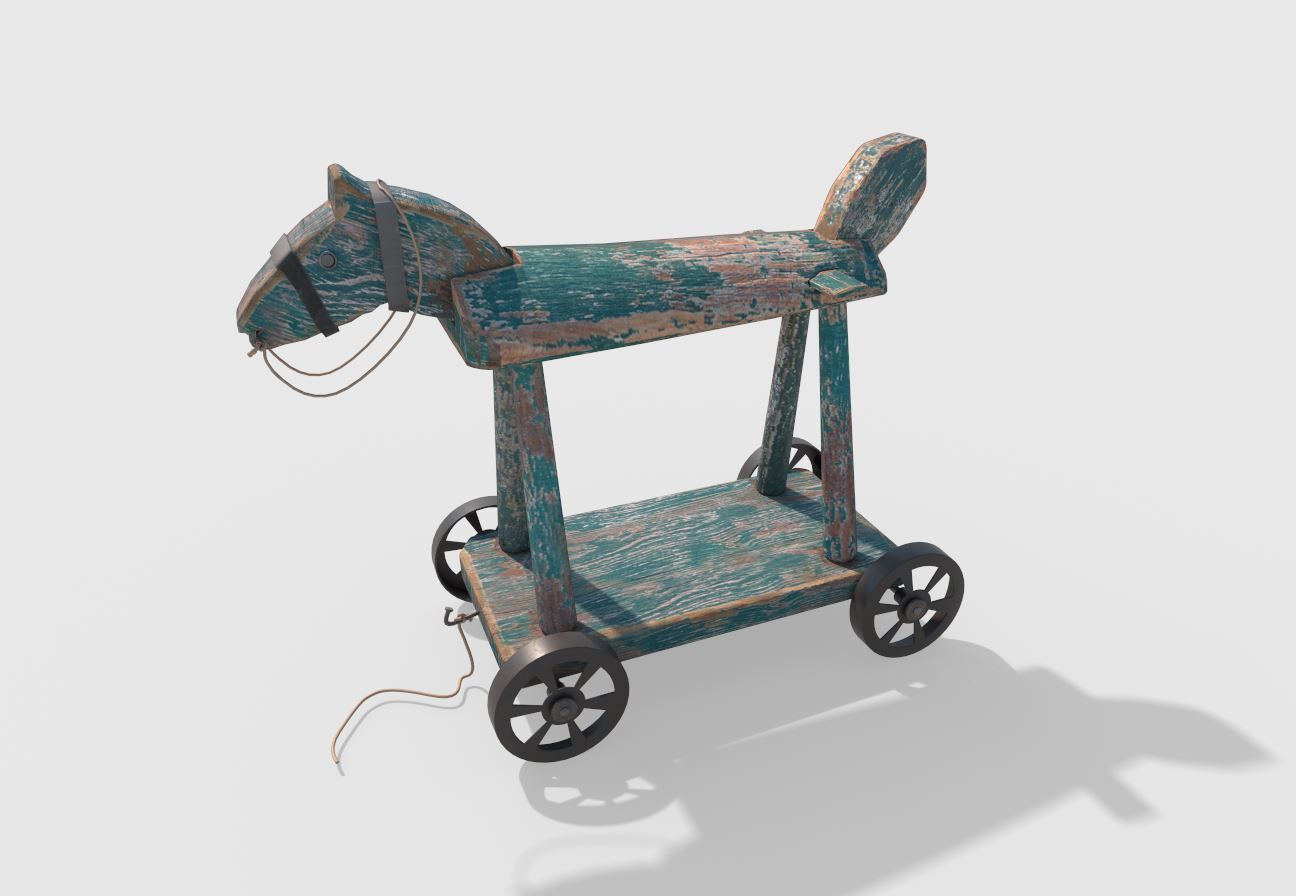 Wheeled Toy Horse  3D model_2