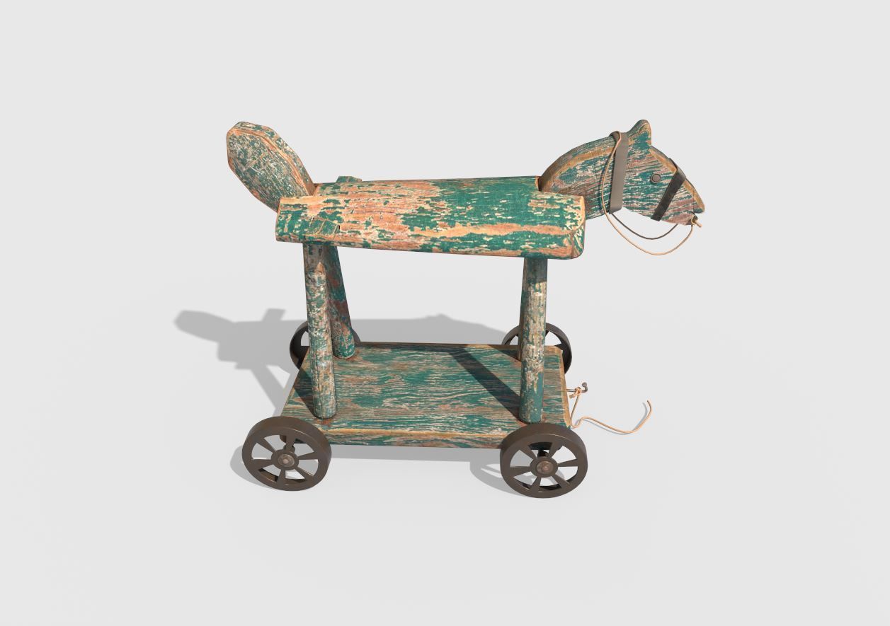 Wheeled Toy Horse  3D model_3