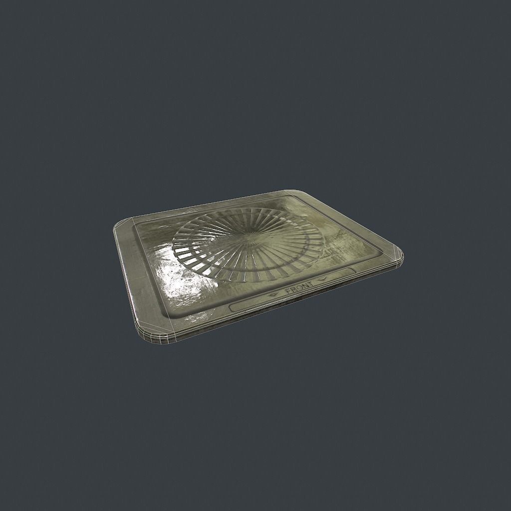 Old Microwave Low-poly 3D model_20