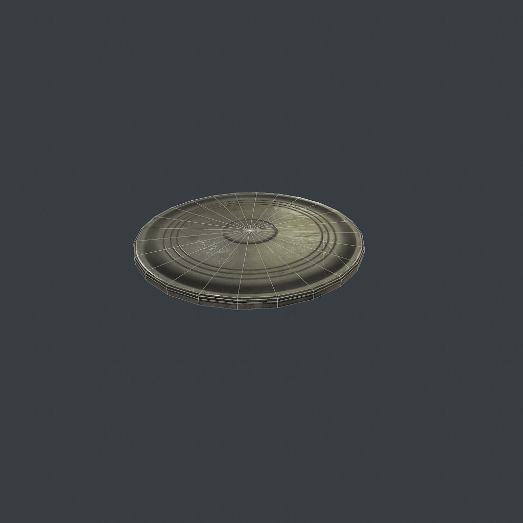 Old Microwave Low-poly 3D model_21