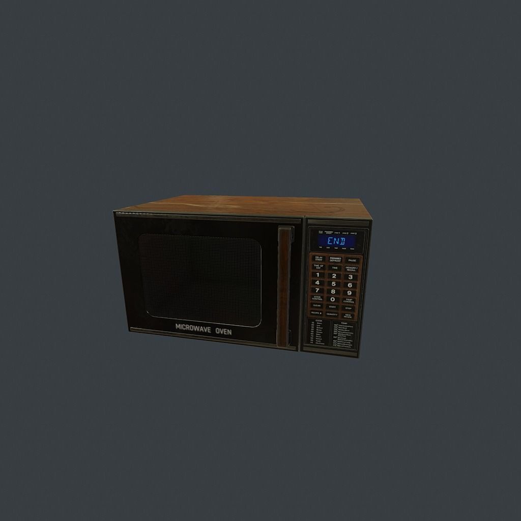 Old Microwave Low-poly 3D model_28