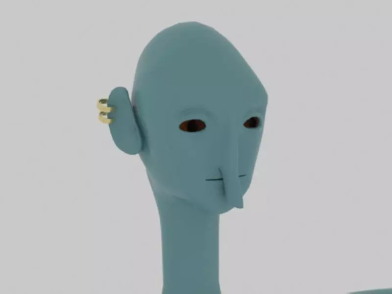 3d cartoon alien character 3D model_0