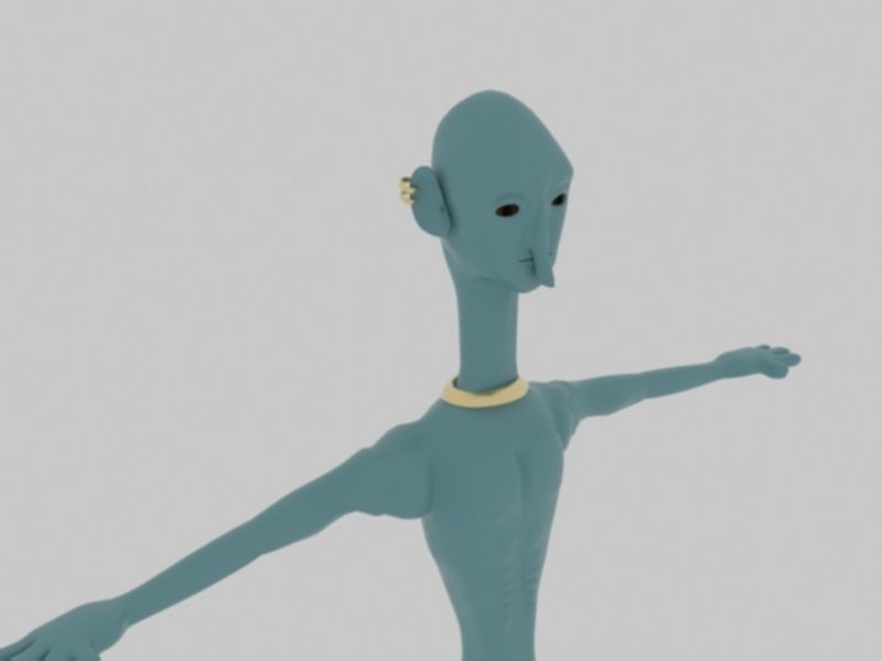 3d cartoon alien character 3D model_2