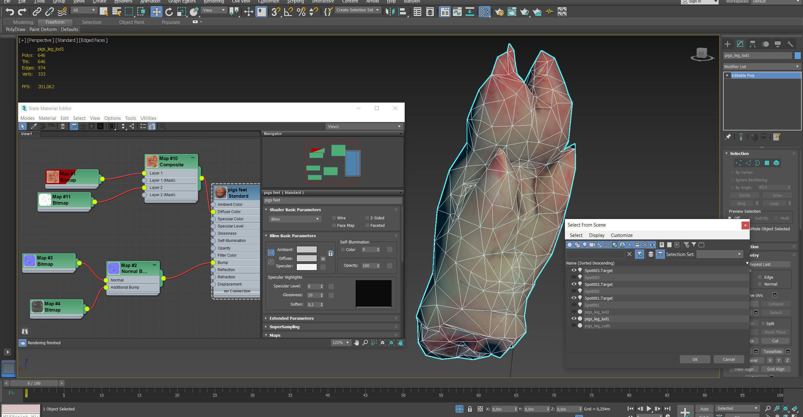 Raw Pigs leg 3D scan Low-poly 3D model_69