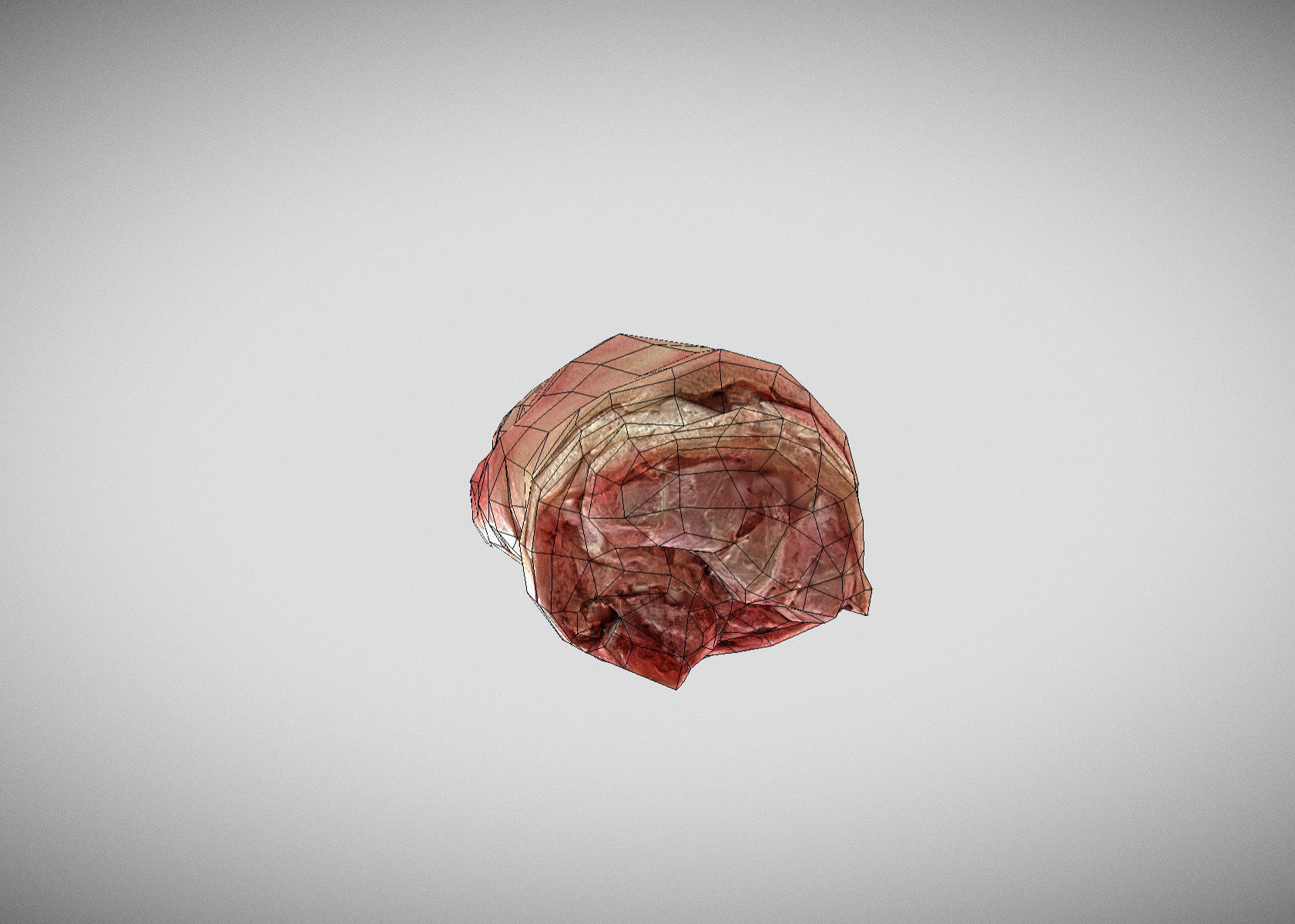 Raw Pigs leg 3D scan Low-poly 3D model_15