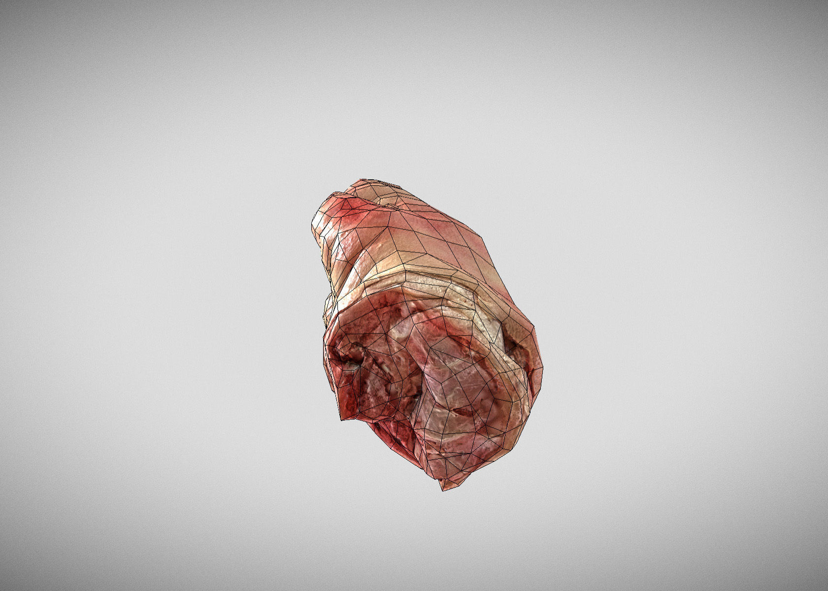 Raw Pigs leg 3D scan Low-poly 3D model_17
