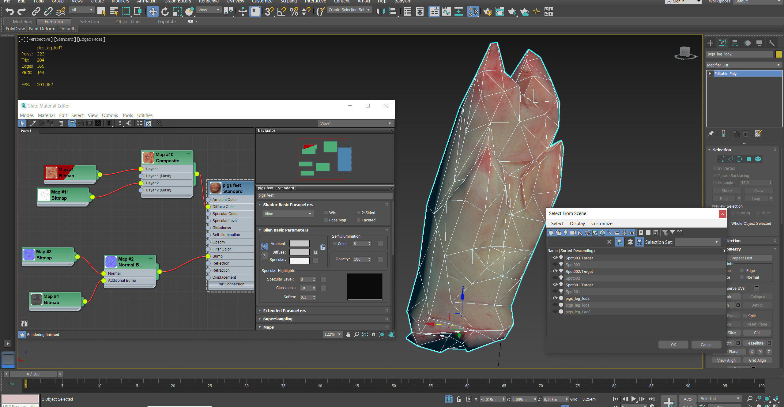 Raw Pigs leg 3D scan Low-poly 3D model_68