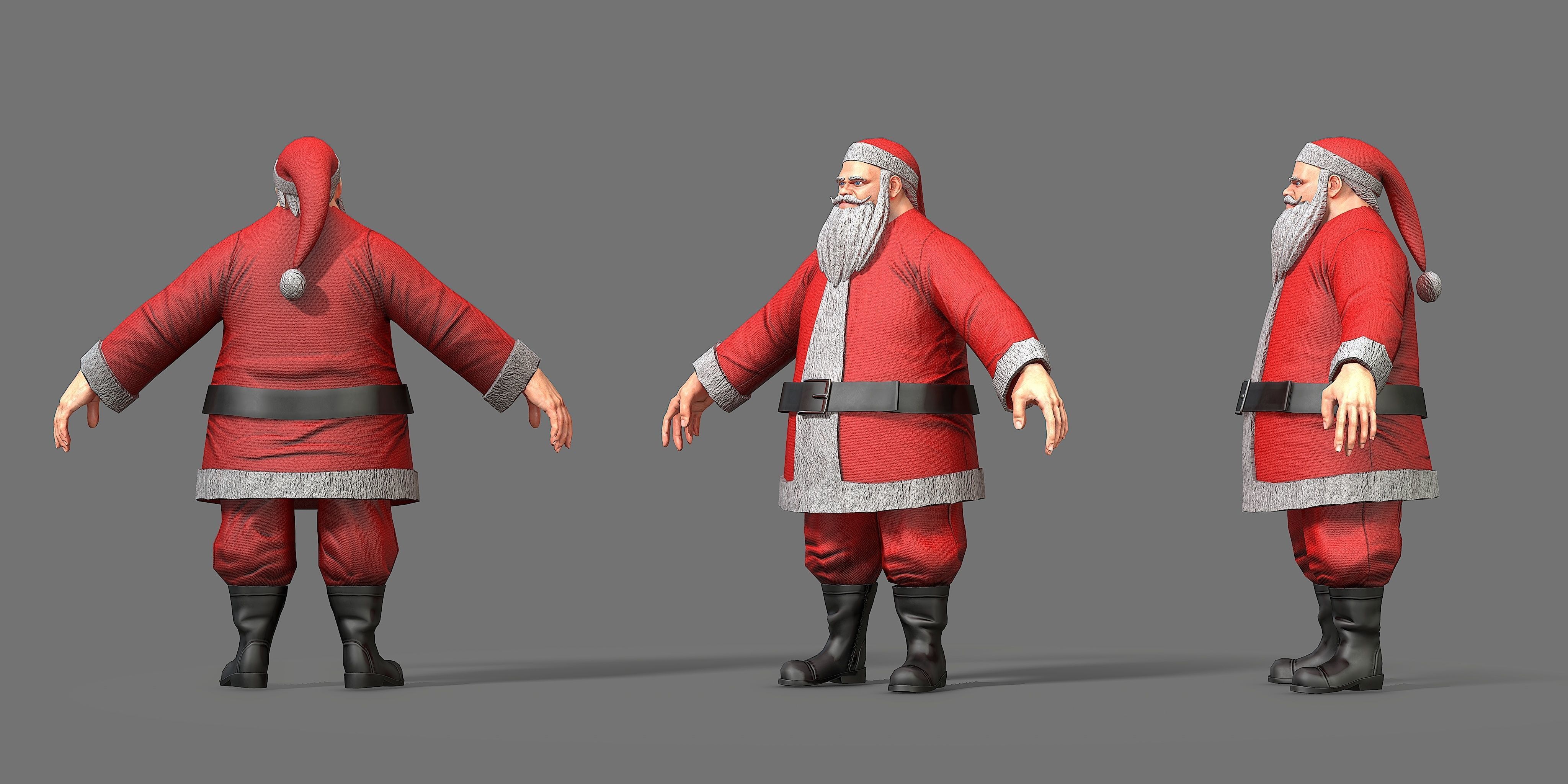 Santa Claus Low-poly 3D model_2