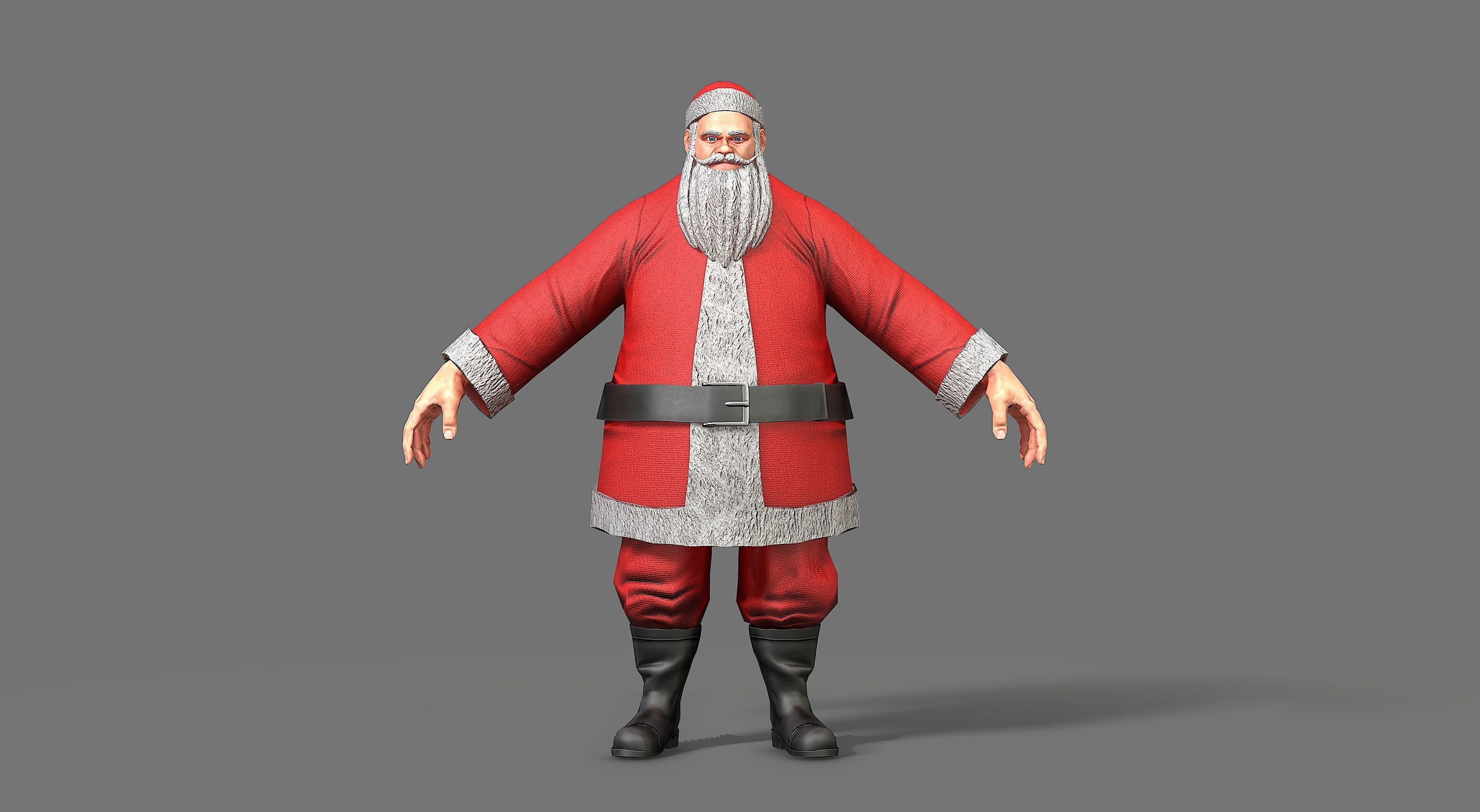 Santa Claus Low-poly 3D model_4