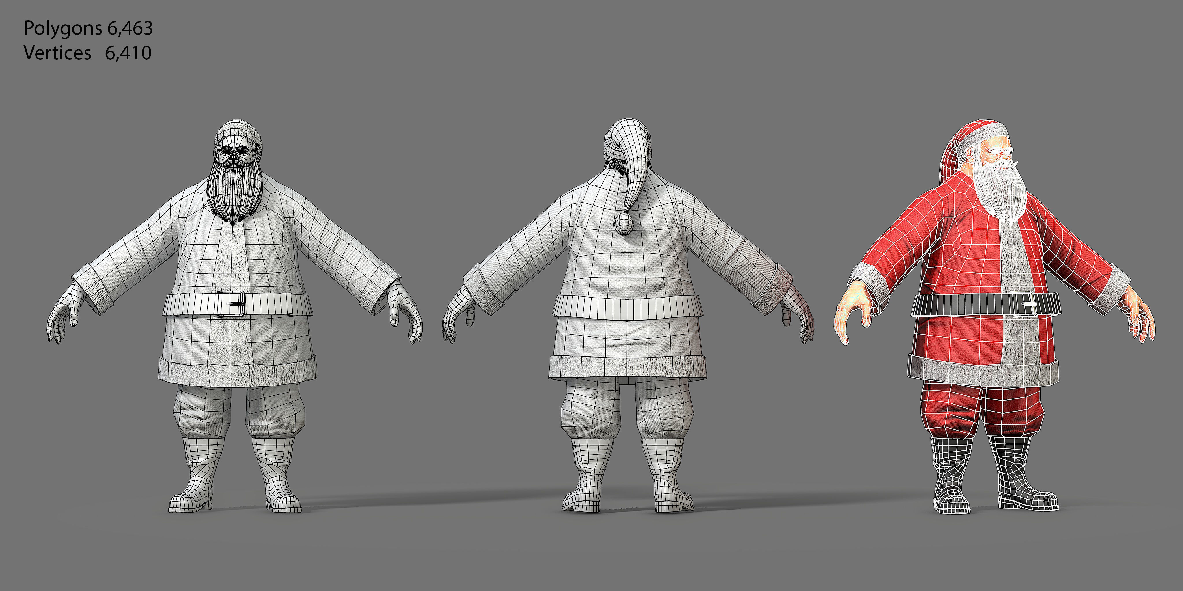 Santa Claus Low-poly 3D model_3