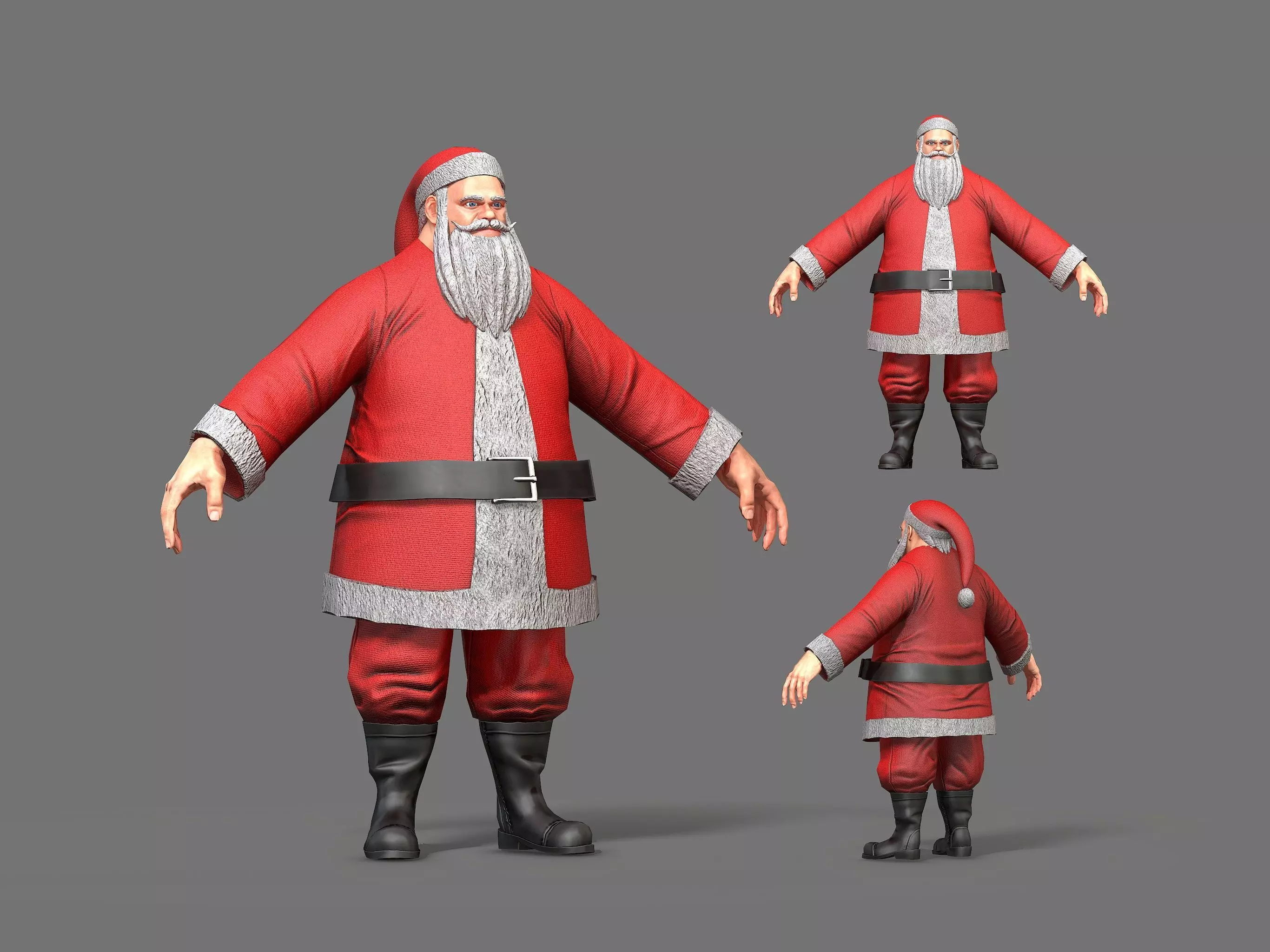 Santa Claus Low-poly 3D model_0