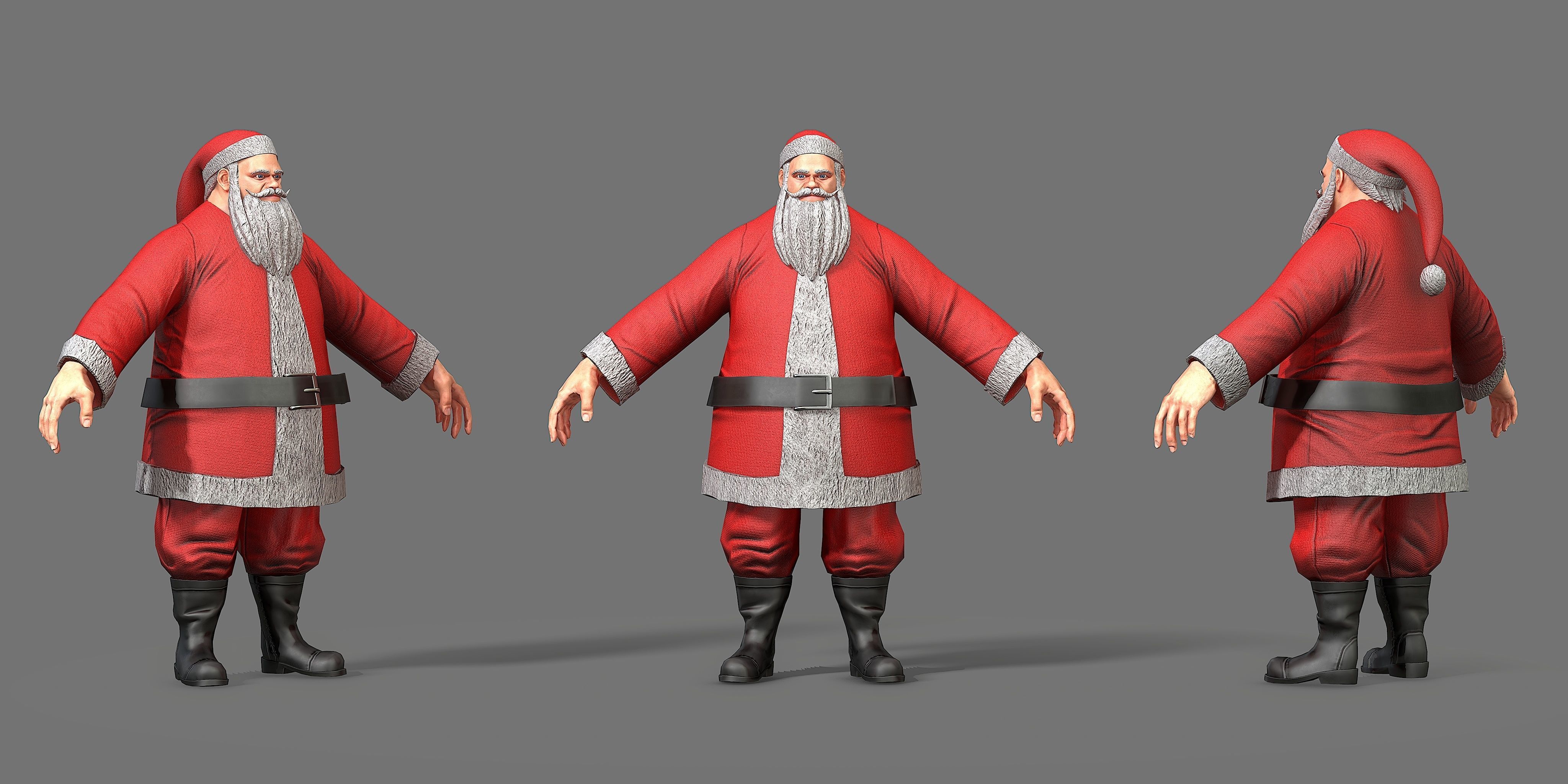 Santa Claus Low-poly 3D model_1