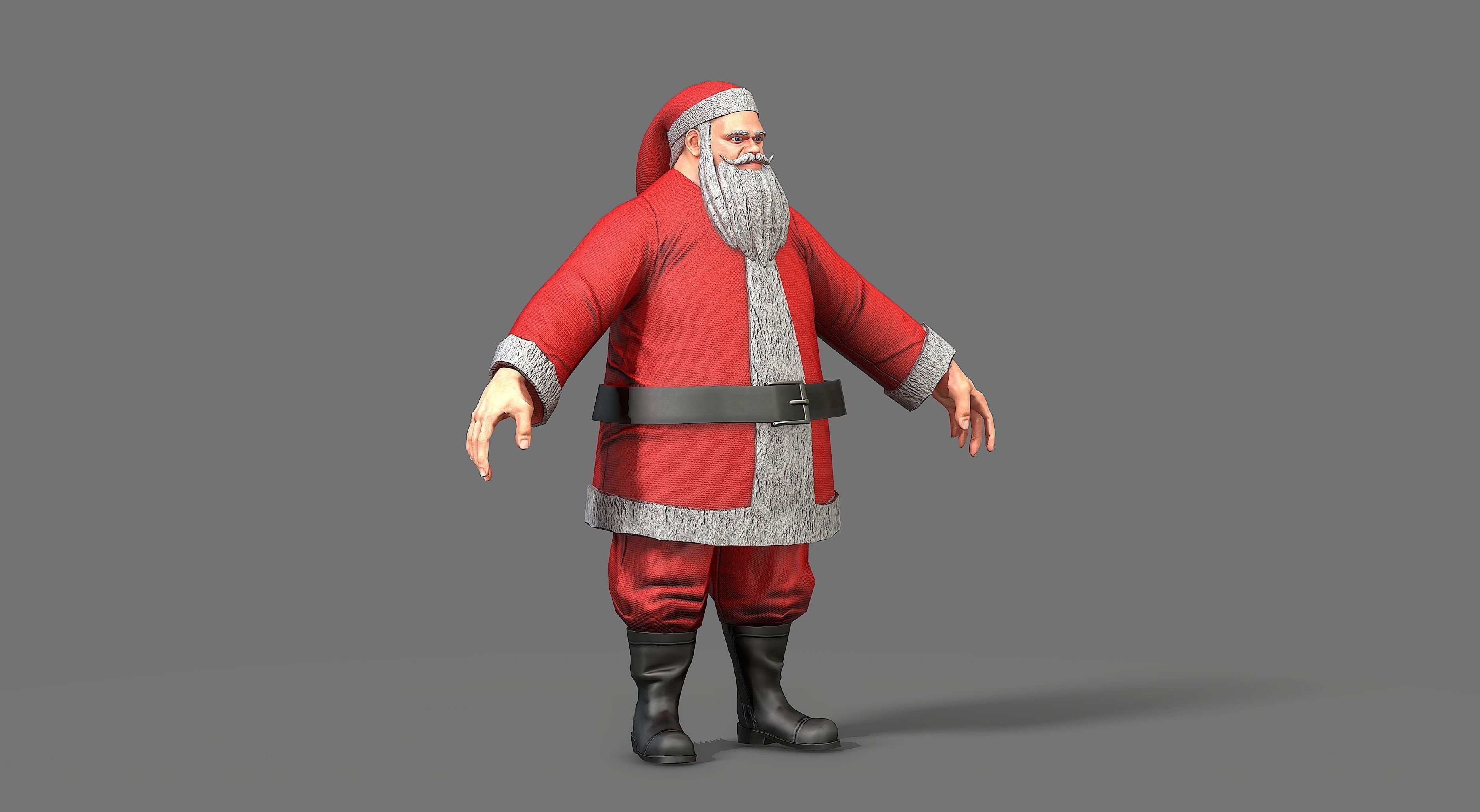 Santa Claus Low-poly 3D model_5