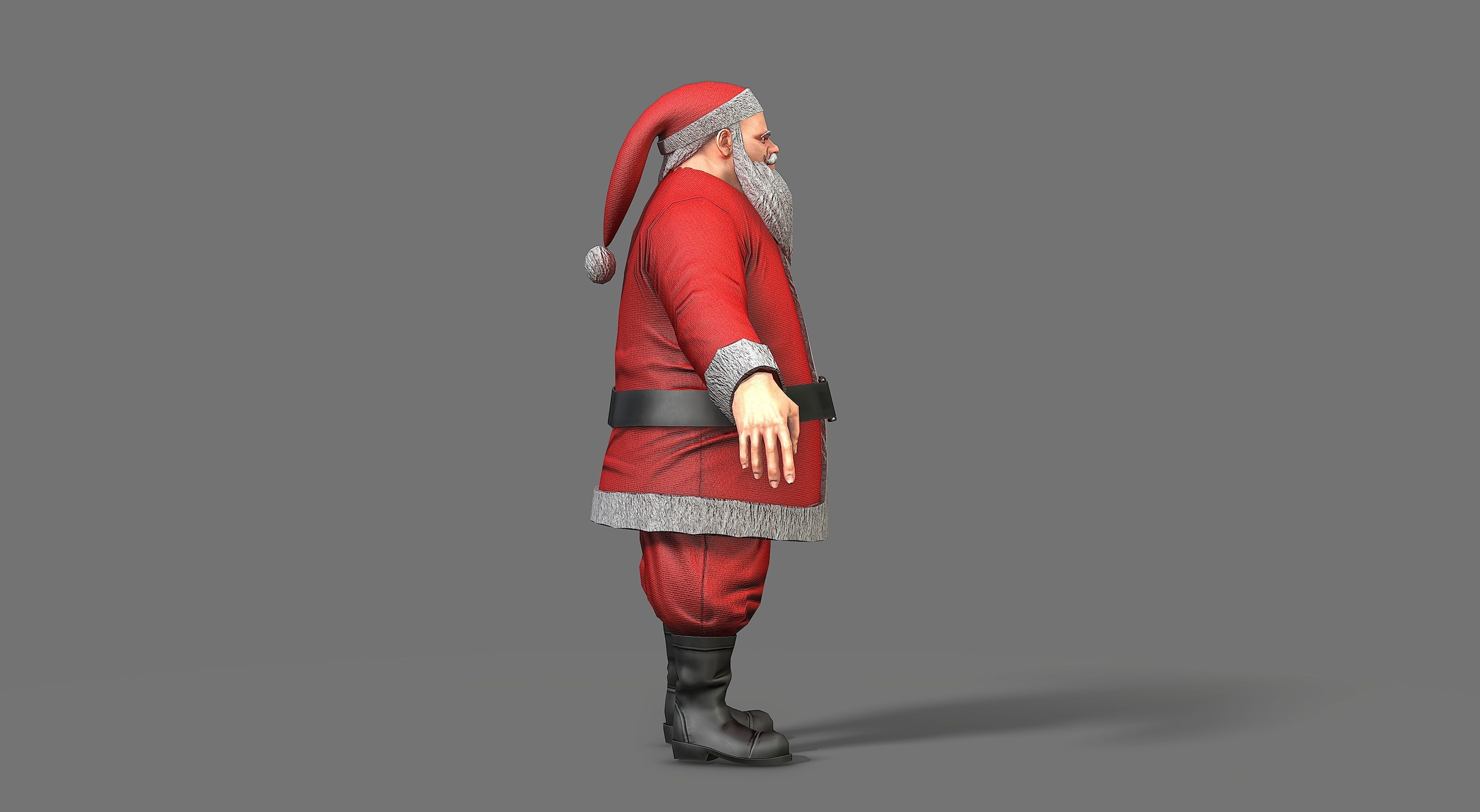 Santa Claus Low-poly 3D model_7