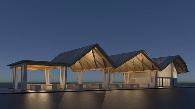 Open Public Marketplace 3D Model 3D model 5