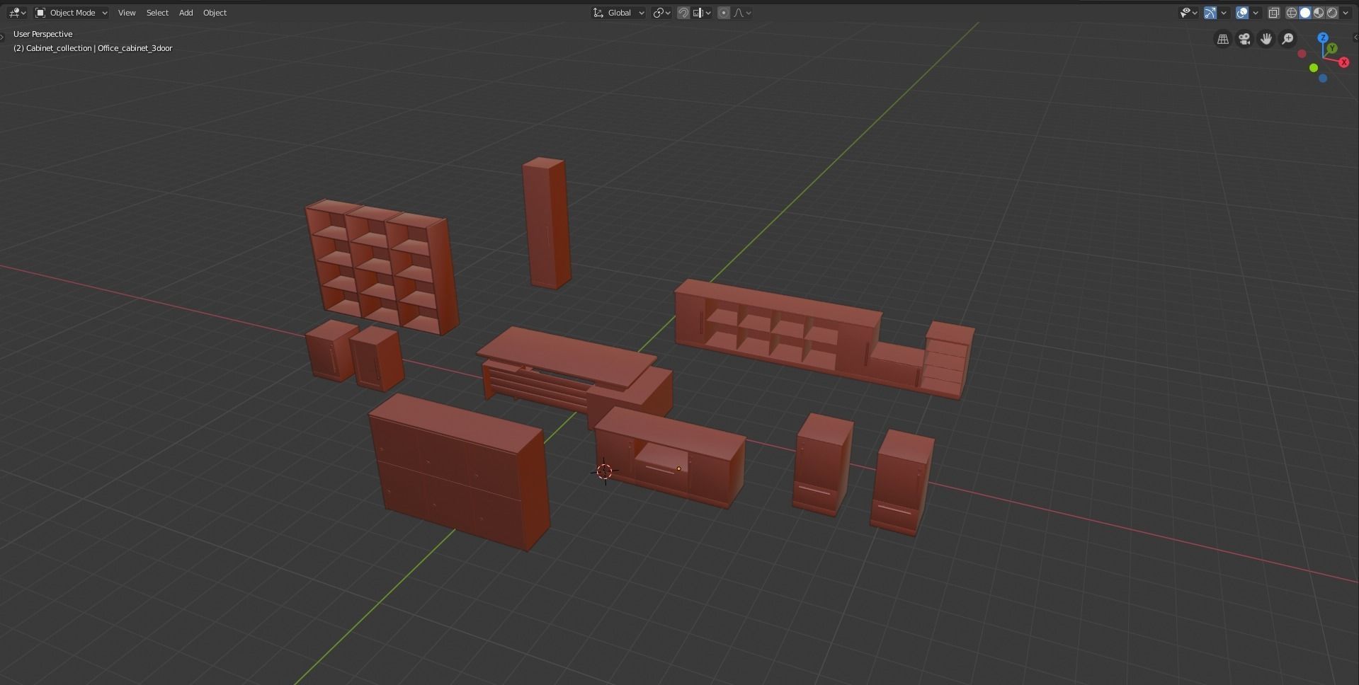 Cupboard and desk collection 3D model_14