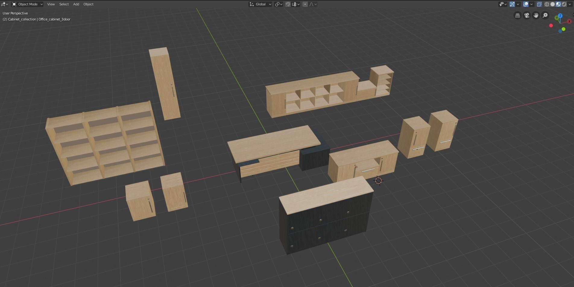 Cupboard and desk collection 3D model_15