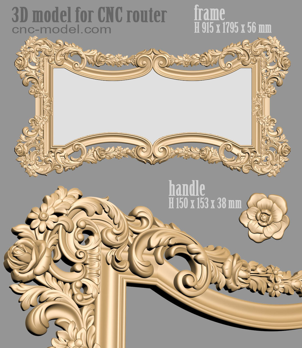 Frame mirror 3D model_5