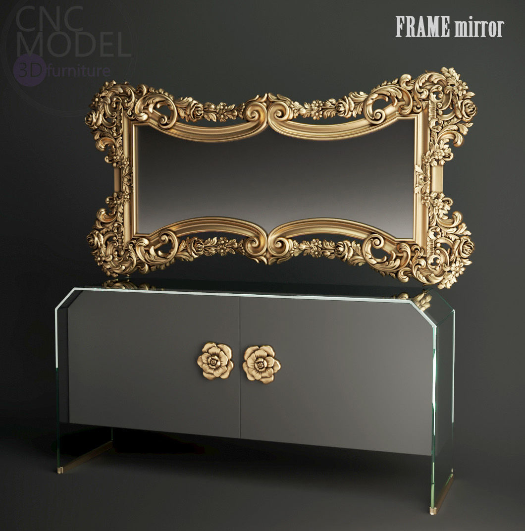 Frame mirror 3D model_4