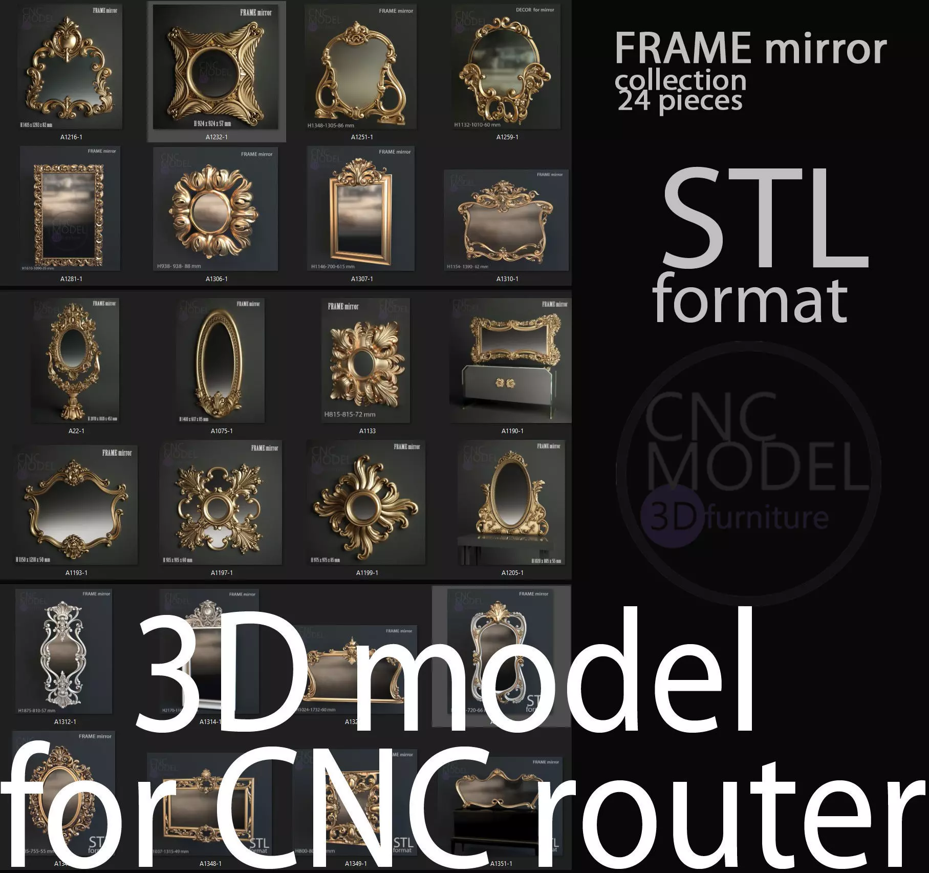 Frame mirror 3D model_0