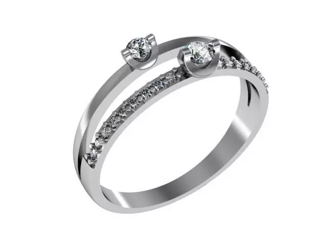 Double diamond ring  3D print model_0