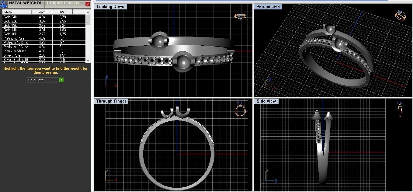 Double diamond ring  3D print model_2