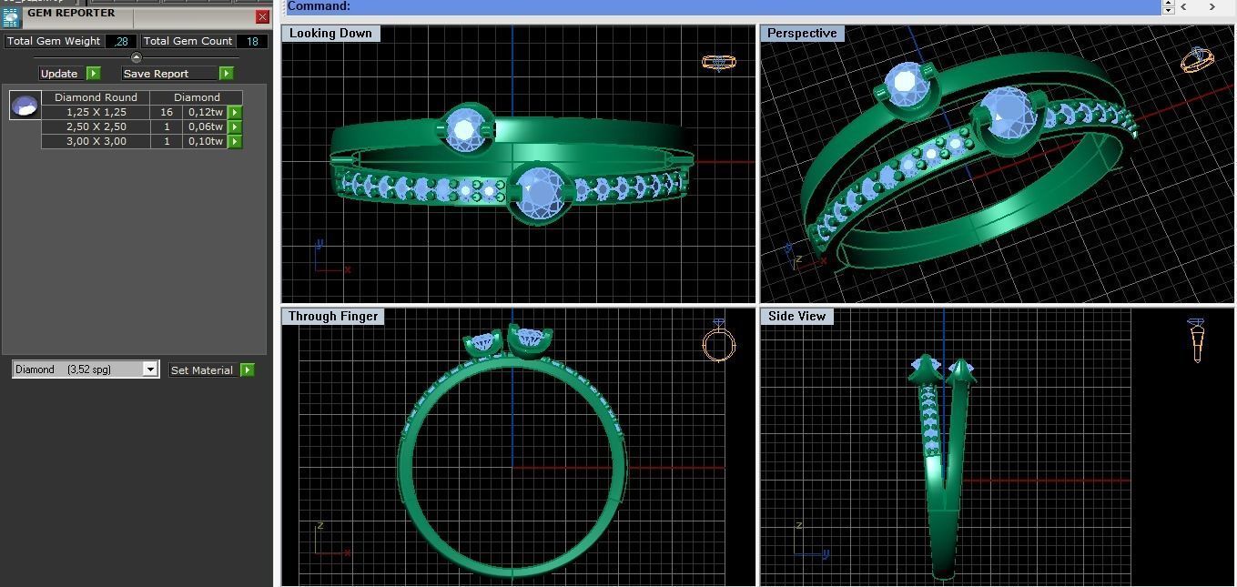 Double diamond ring  3D print model_1