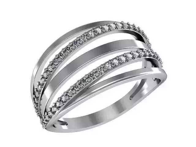 Intersecting ring 3D print model