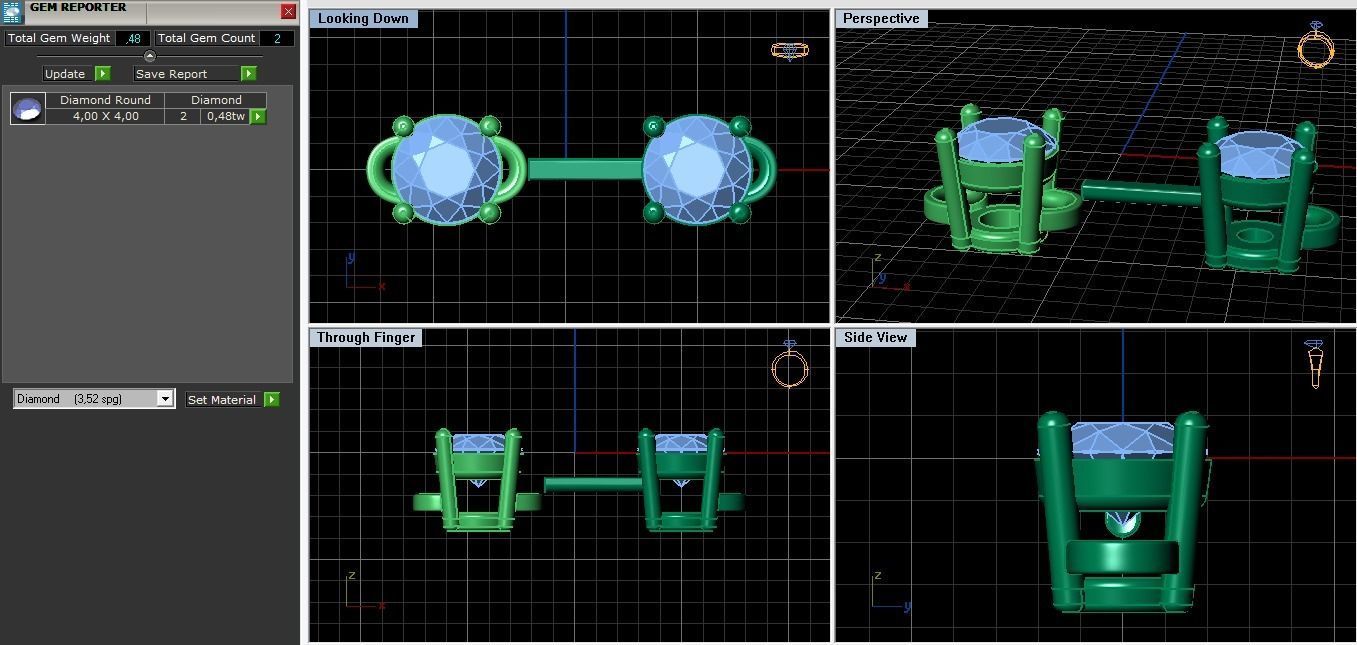 Classic bracelet with a round diamond 4mm stone  3D print model_2