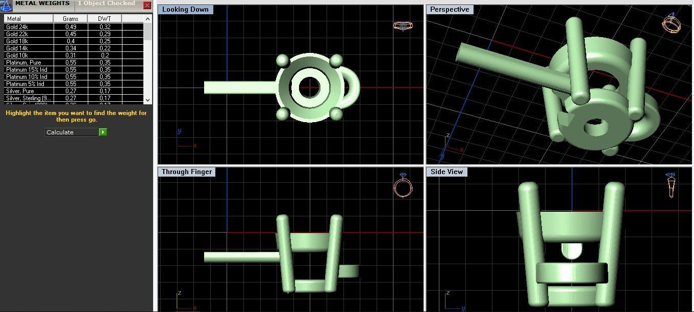 Classic bracelet with a round diamond 4mm stone  3D print model_10