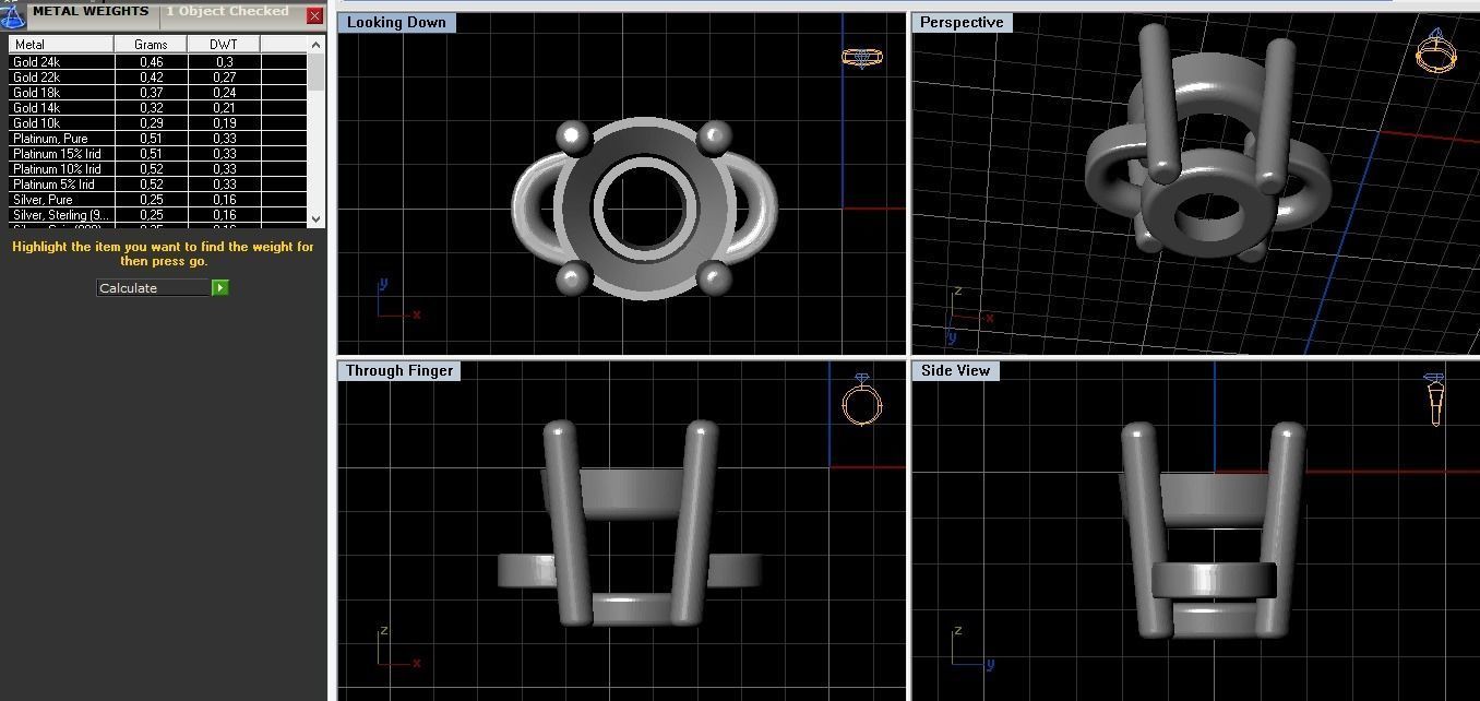 Classic bracelet with a round diamond 4mm stone  3D print model_1