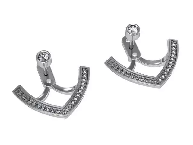 Diamond earrings 3D print model