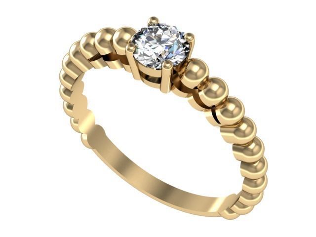 Filigree diamond ring 3D print model_1