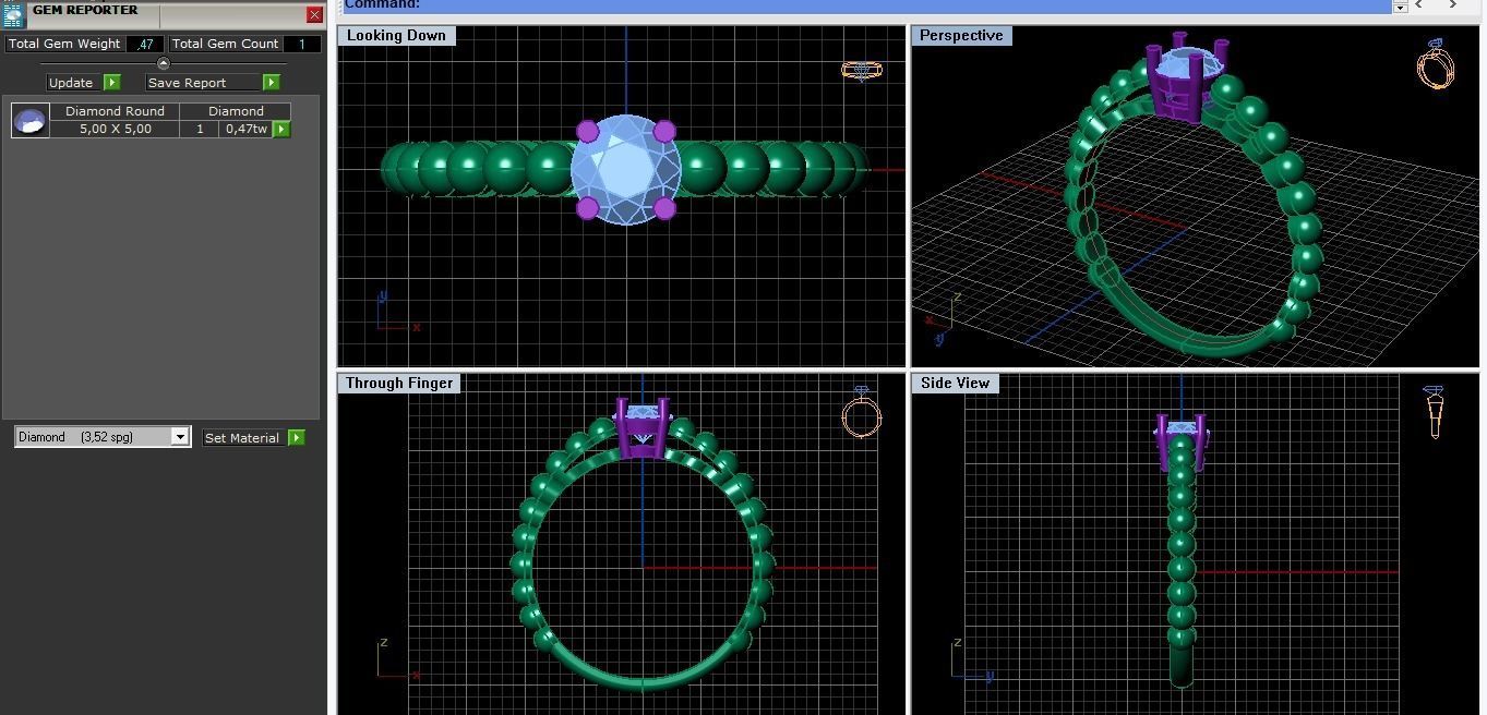Filigree diamond ring 3D print model_4