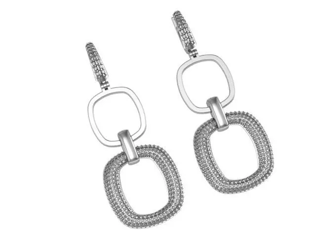 Diamond earrings 3D print model