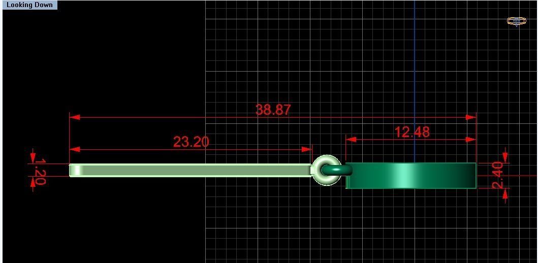 Triangular earrings with pendant 3D print model_5