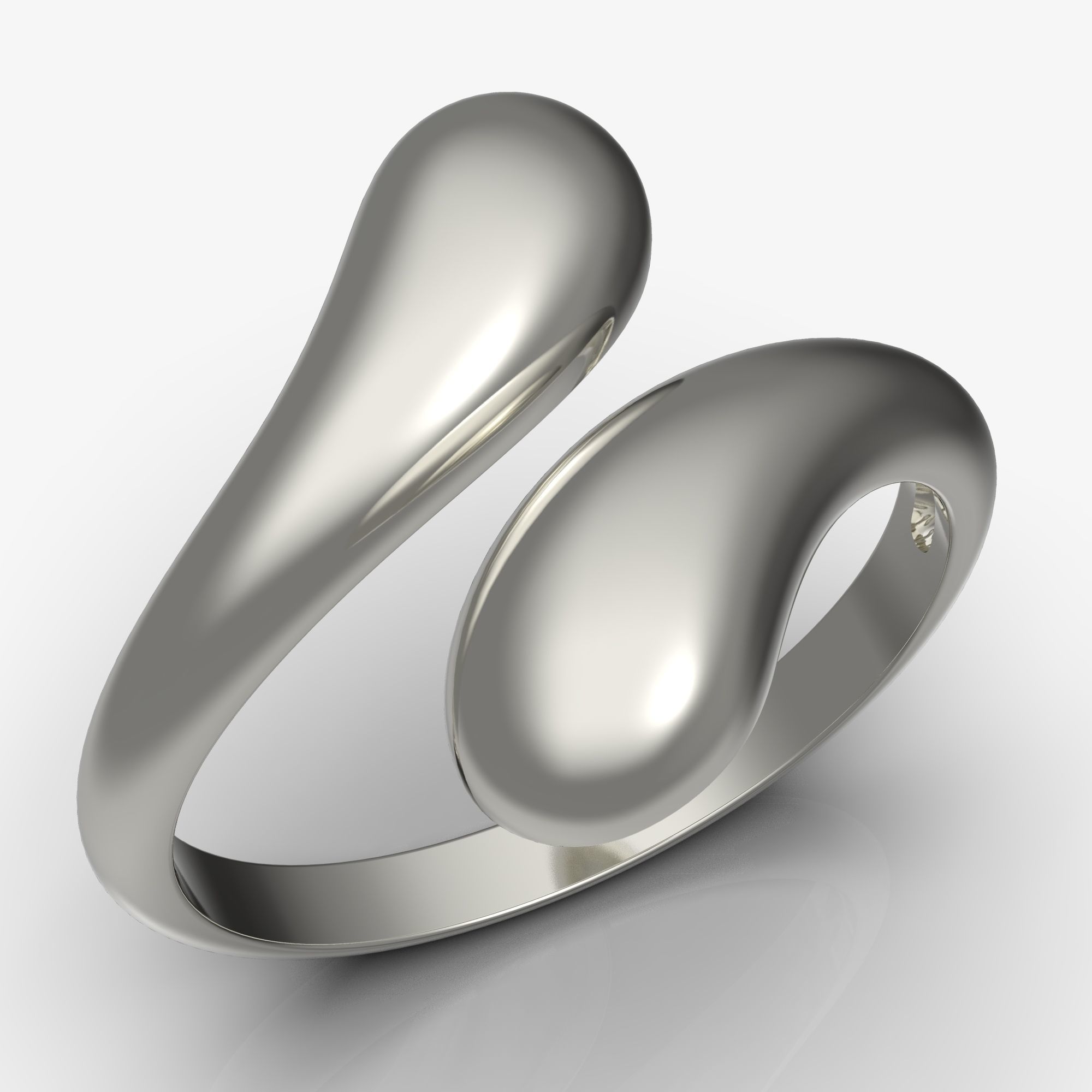 Gem-free ring  3D print model_1