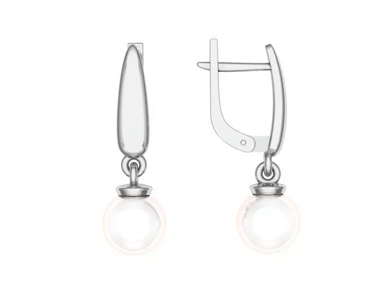 Classic pearl earrings 3D print model