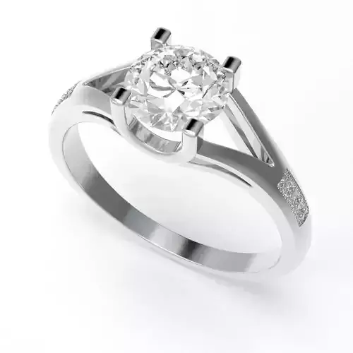 Ring with a diamond circle