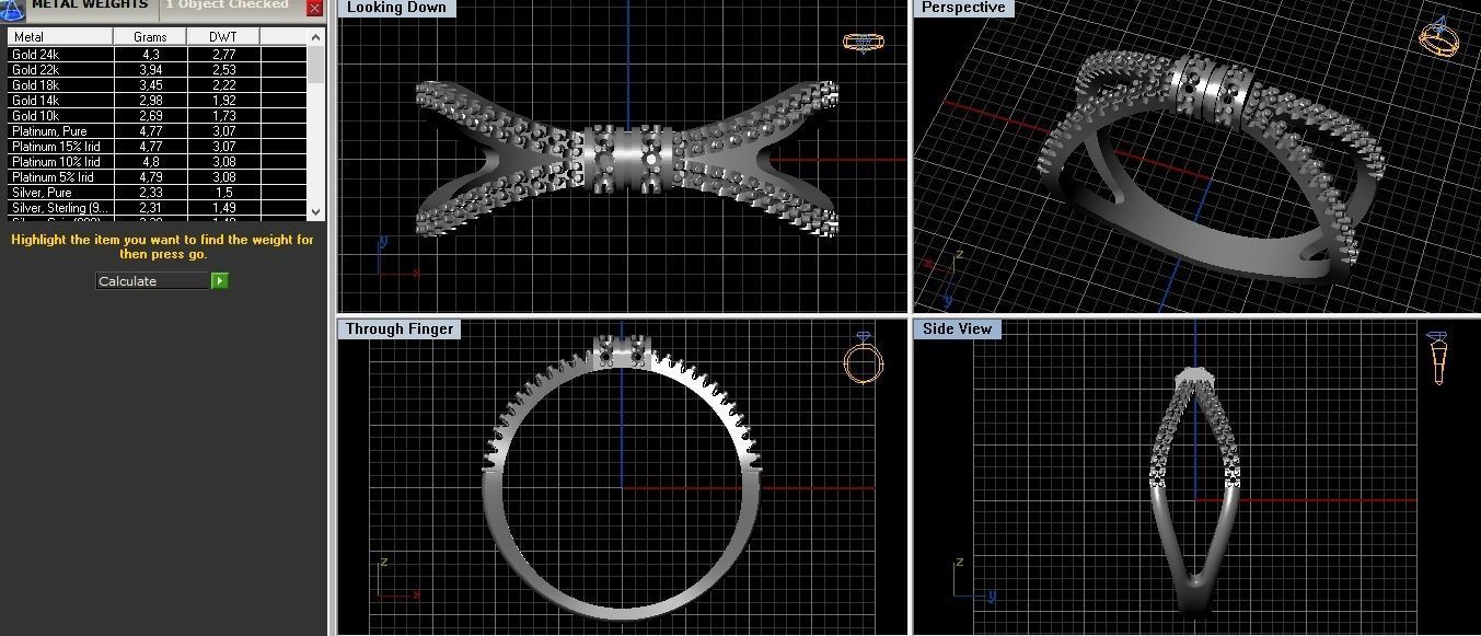 Diamonds ring 3D print model_5